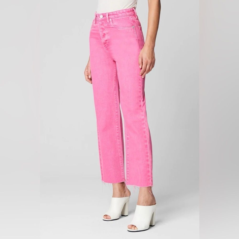 Blank NYC | The Baxter Pink Denim High-Waisted Straight Jeans - Picture 10 of 13
